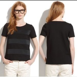 Madewell Black Stripe Short Sleeve Top